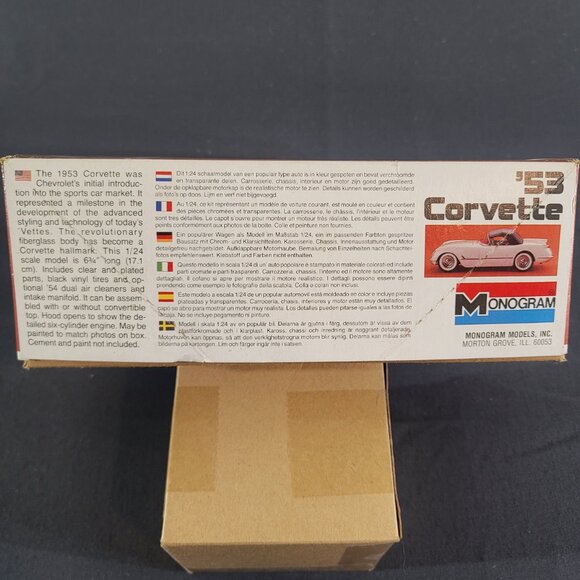 MONOGRAM ‘53 Corvette 1/24 Scale Model New Open Box 2291 - Picture 5 of 8